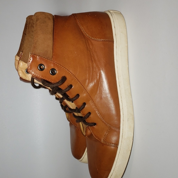 OLD NAVY high top,brown faux leather sneaker boot men's size 9. - Picture 4 of 10